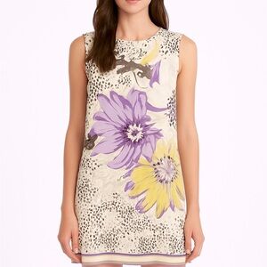 Host Pick✨ Elie Tahari 100% Silk Mini Dress Purple / Yellow Floral